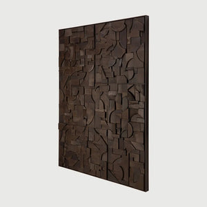 Ethnicraft – Bricks – Decoration Murale Bricks – Dark Brown - 120 x 90 cm - Rectangulaire