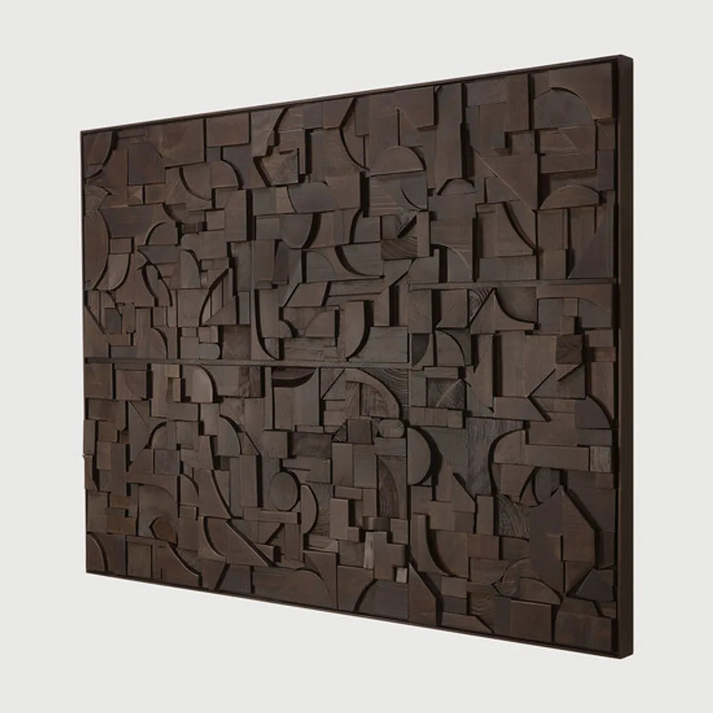 Ethnicraft – Bricks – Decoration Murale Bricks – Dark Brown - 120 x 90 cm - Rectangulaire