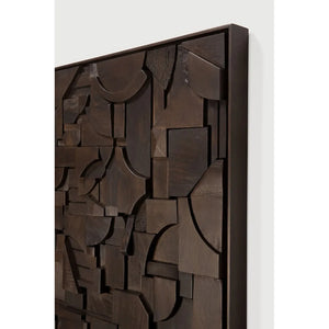 Ethnicraft – Bricks – Decoration Murale Bricks – Dark Brown - 120 x 90 cm - Rectangulaire
