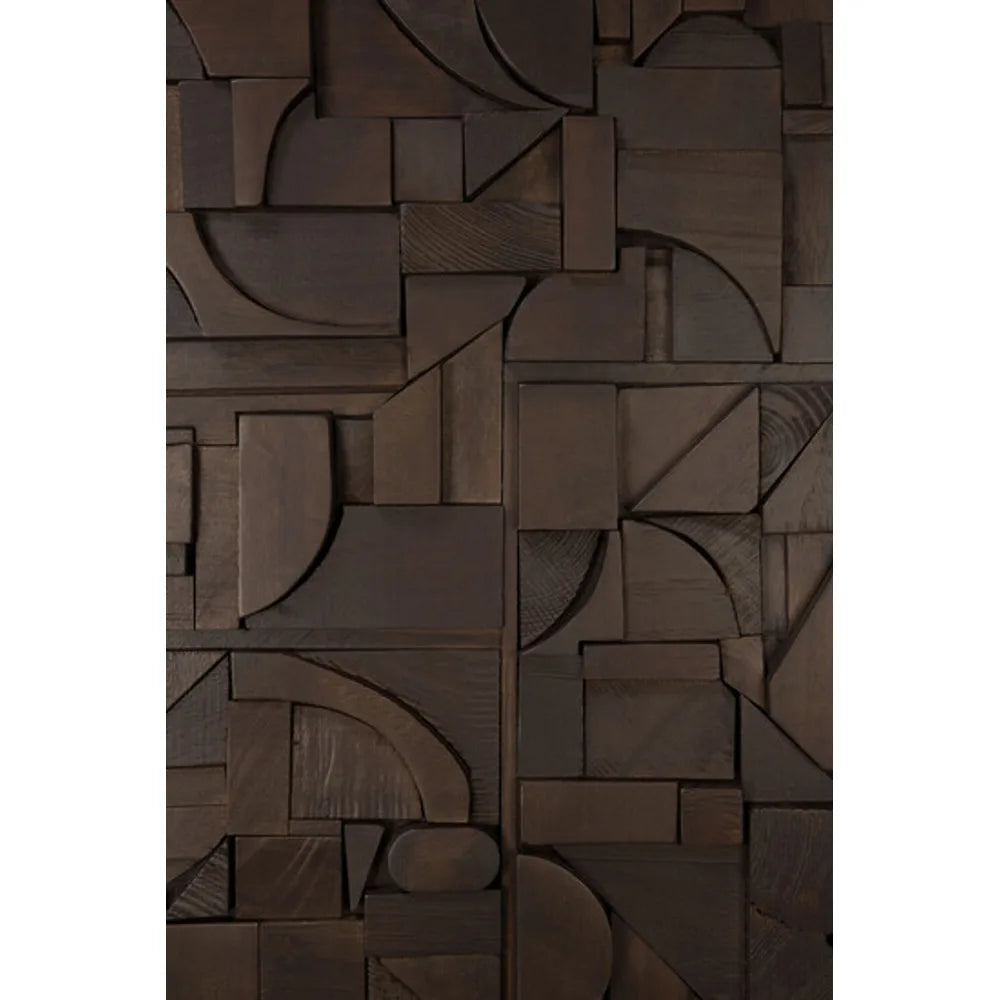 Ethnicraft – Bricks – Decoration Murale Bricks – Dark Brown - 120 x 90 cm - Rectangulaire