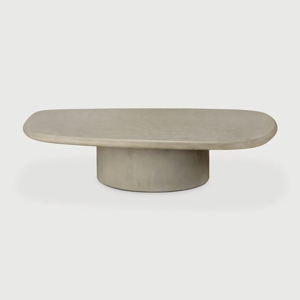 Ethnicraft – Elements – Table Basse De Jardin Elements – Béton Gris Clair - 134 x 96 cm - Galet