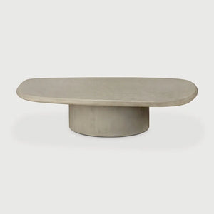 Ethnicraft – Elements – Table Basse De Jardin Elements – Béton Gris Clair - 134 x 96 cm - Galet