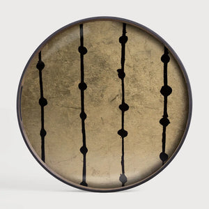 Ethnicraft – Gilded Layers – Plateau En Verre Gold Leaf Dots – Default