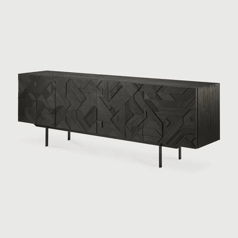 Ethnicraft – Graphic – Buffet Graphic – Teck noir - 224 cm