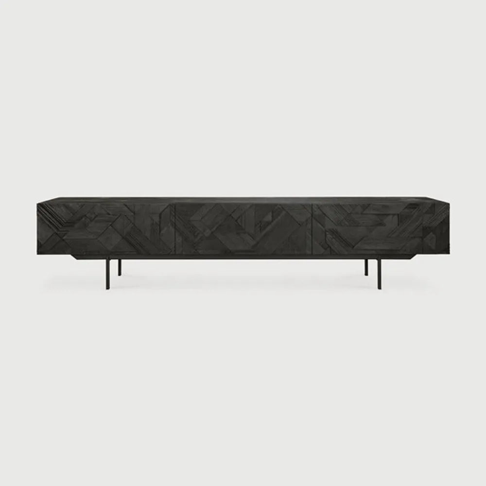 Ethnicraft – Graphic – Meuble TV Graphic – Teck noir - 240 cm