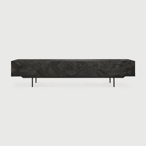 Ethnicraft – Graphic – Meuble TV Graphic – Teck noir - 240 cm