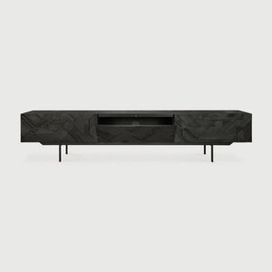 Ethnicraft – Graphic – Meuble TV Graphic – Teck noir - 240 cm
