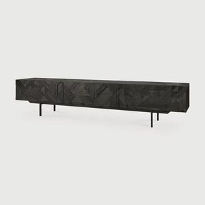 Ethnicraft – Graphic – Meuble TV Graphic – Teck noir - 240 cm