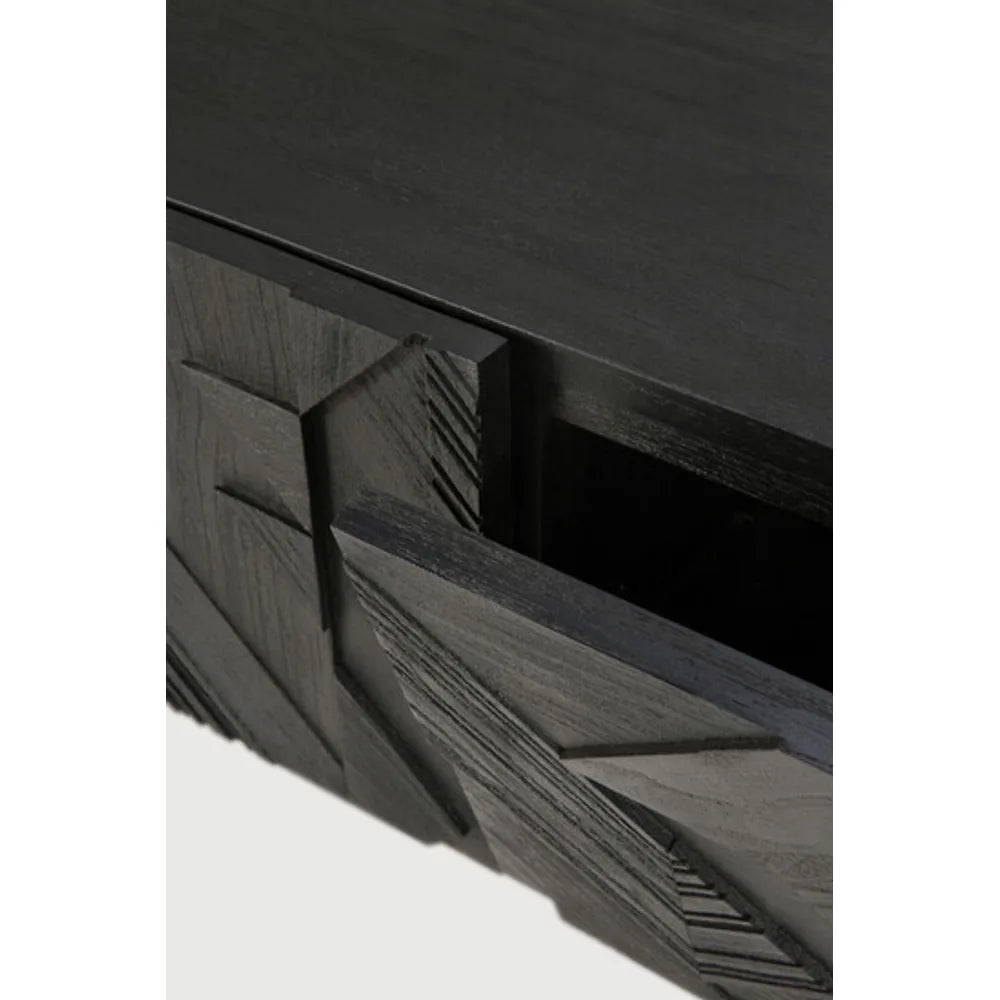 Ethnicraft – Graphic – Meuble TV Graphic – Teck noir - 240 cm