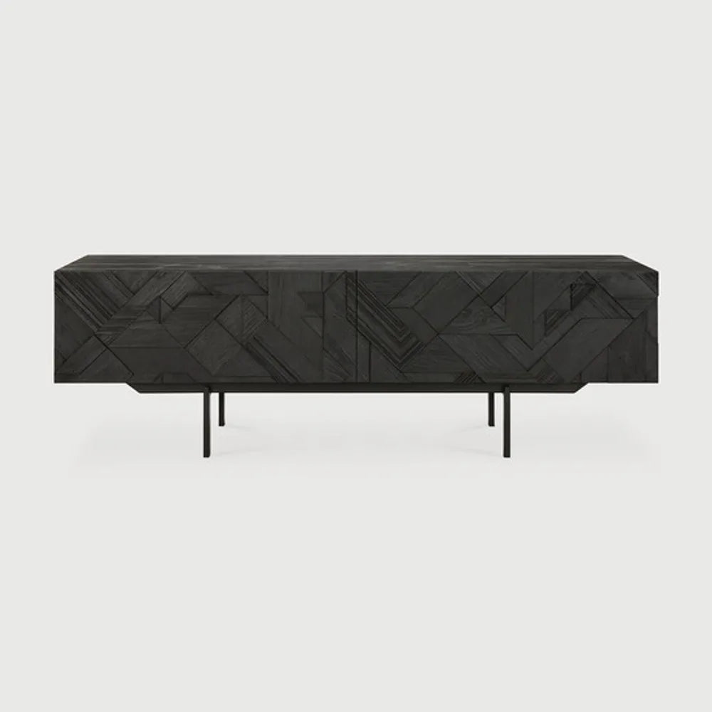 Ethnicraft – Graphic – Meuble TV Graphic – Teck noir - 160 cm