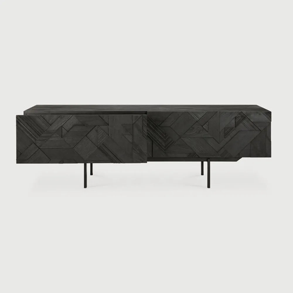Ethnicraft – Graphic – Meuble TV Graphic – Teck noir - 160 cm