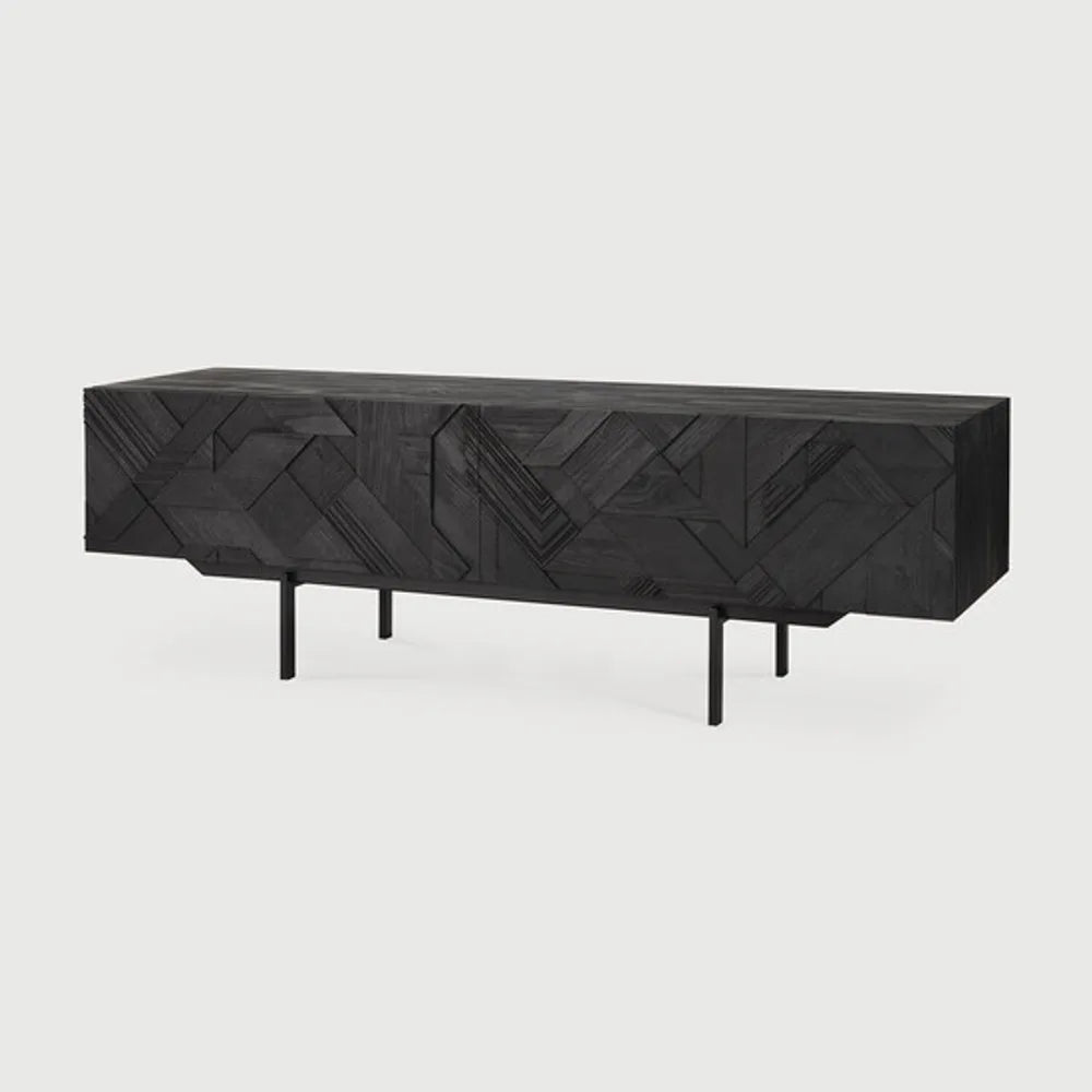Ethnicraft – Graphic – Meuble TV Graphic – Teck noir - 160 cm