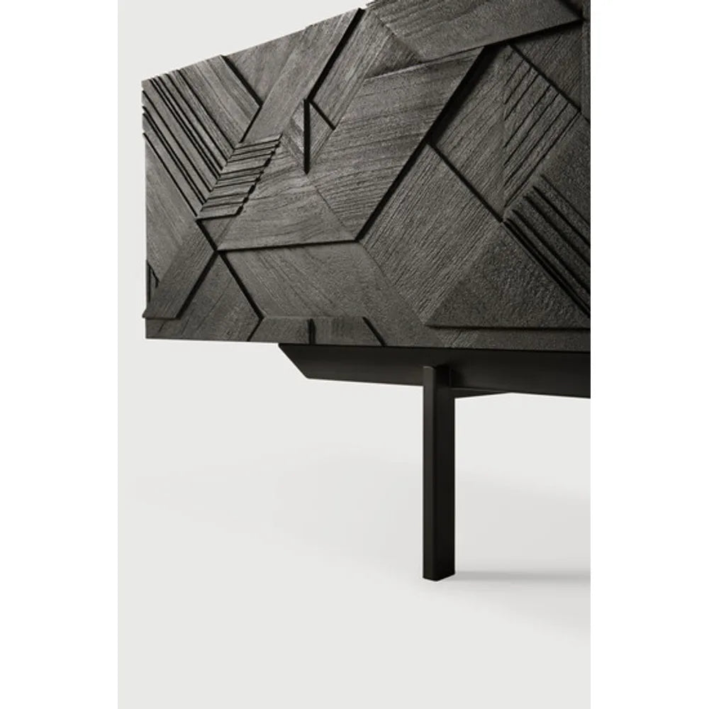 Ethnicraft – Graphic – Meuble TV Graphic – Teck noir - 160 cm