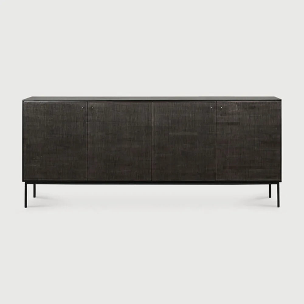 Ethnicraft – Grooves – Buffet Grooves – Teck noir clair - 202 cm