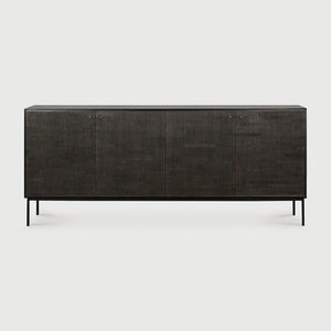 Ethnicraft – Grooves – Buffet Grooves – Teck noir clair - 202 cm