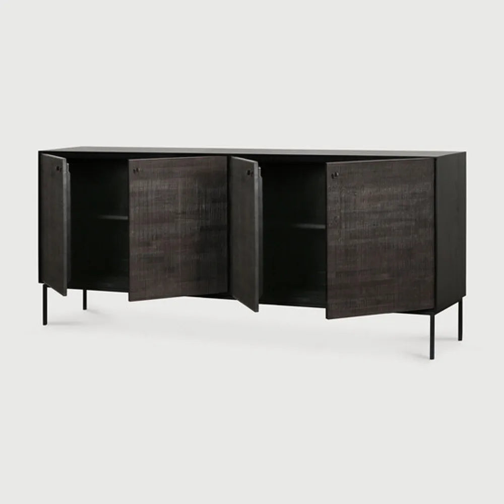 Ethnicraft – Grooves – Buffet Grooves – Teck noir clair - 202 cm
