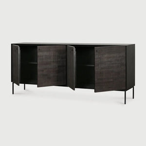 Ethnicraft – Grooves – Buffet Grooves – Teck noir clair - 202 cm