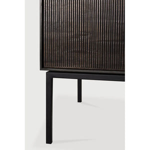 Ethnicraft – Grooves – Meuble Tv Grooves – Teck noir clair - 242 cm