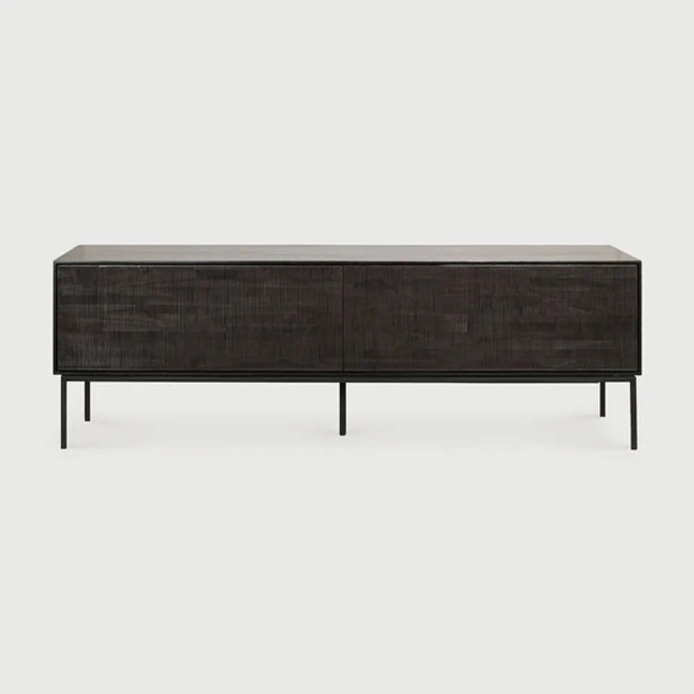 Ethnicraft – Grooves – Meuble Tv Grooves – Teck noir clair - 162 cm
