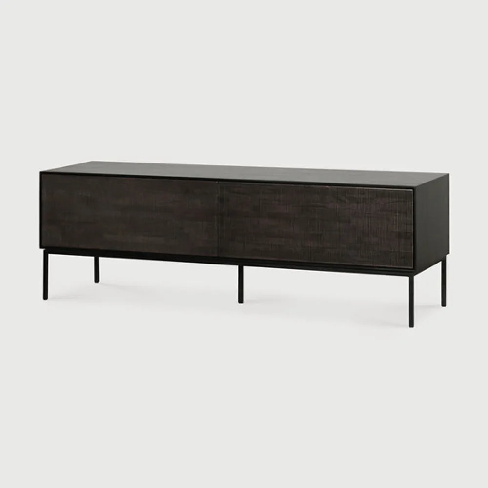 Ethnicraft – Grooves – Meuble Tv Grooves – Teck noir clair - 162 cm