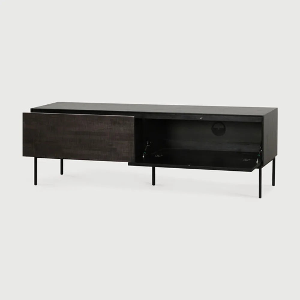 Ethnicraft – Grooves – Meuble Tv Grooves – Teck noir clair - 162 cm
