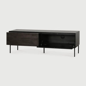 Ethnicraft – Grooves – Meuble Tv Grooves – Teck noir clair - 162 cm