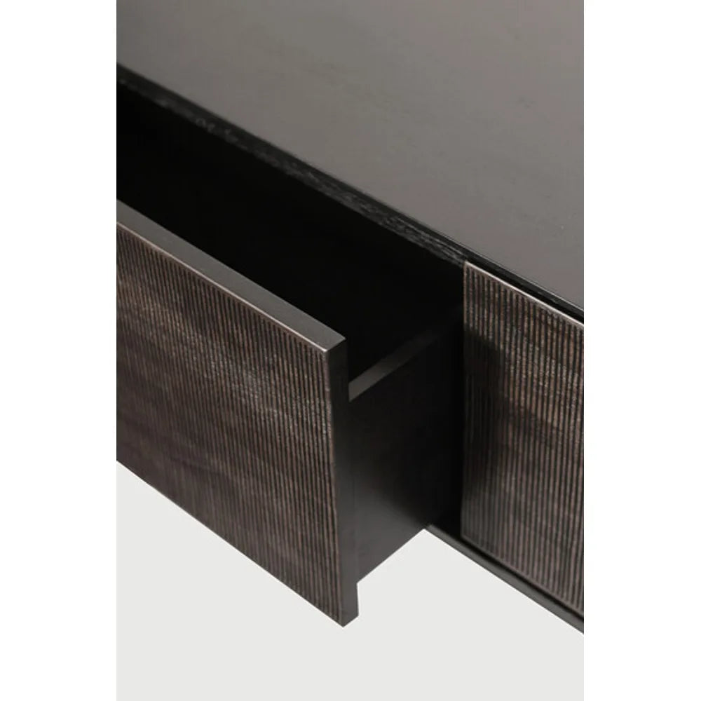 Ethnicraft – Grooves – Meuble Tv Grooves – Teck noir clair - 162 cm