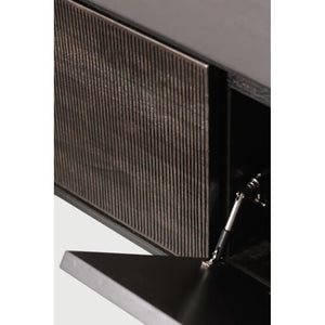 Ethnicraft – Grooves – Meuble Tv Grooves – Teck noir clair - 162 cm