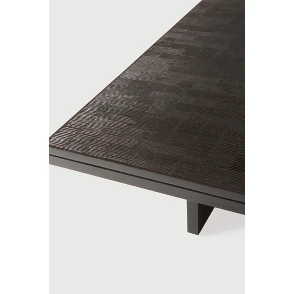 Ethnicraft – Grooves – Table Basse Grooves – Teck off black - 140 x 110 cm