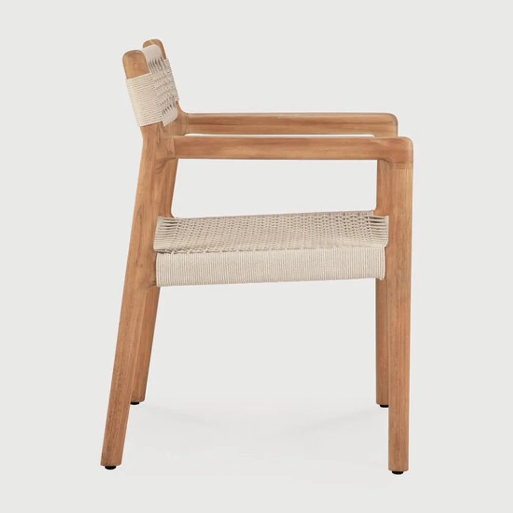 Ethnicraft – Jack – Chaise De Jardin Jack Woven – Pas de coussin - Teck et cordon beige