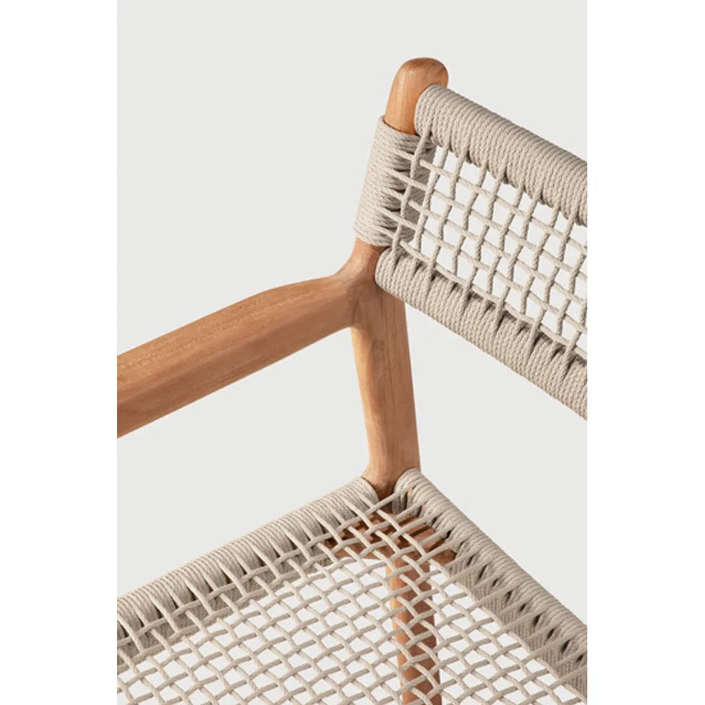 Ethnicraft – Jack – Chaise De Jardin Jack Woven – Pas de coussin - Teck et cordon beige