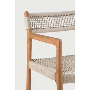 Ethnicraft – Jack – Chaise De Jardin Jack Woven – Pas de coussin - Teck et cordon beige