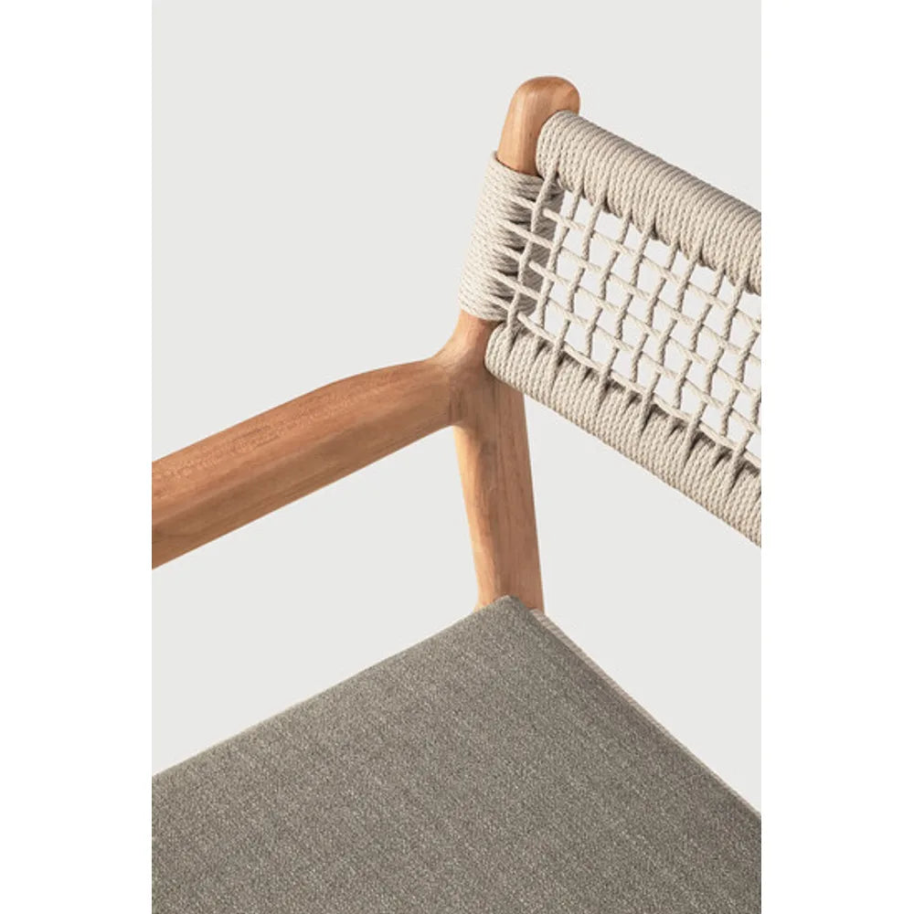 Ethnicraft – Jack – Chaise De Jardin Jack Woven – Silt - Teck et cordon beige