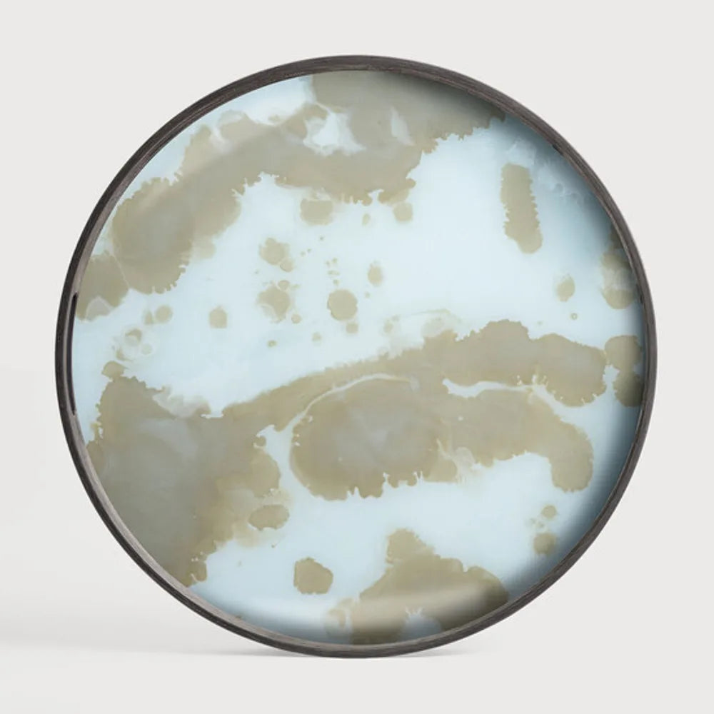 Ethnicraft – Linear Flow – Plateau En Verre Organic – Mist gold