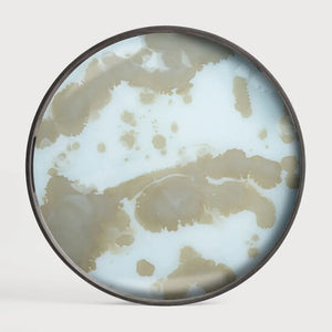 Ethnicraft – Linear Flow – Plateau En Verre Organic – Mist gold