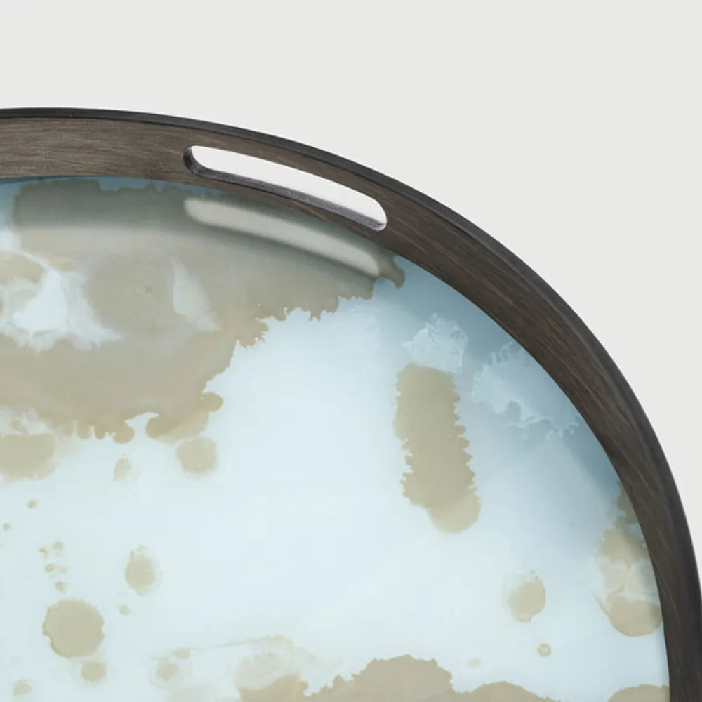 Ethnicraft – Linear Flow – Plateau En Verre Organic – Mist gold