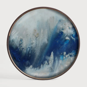 Ethnicraft – Linear Flow – Plateau En Verre Organic – Blue Mist
