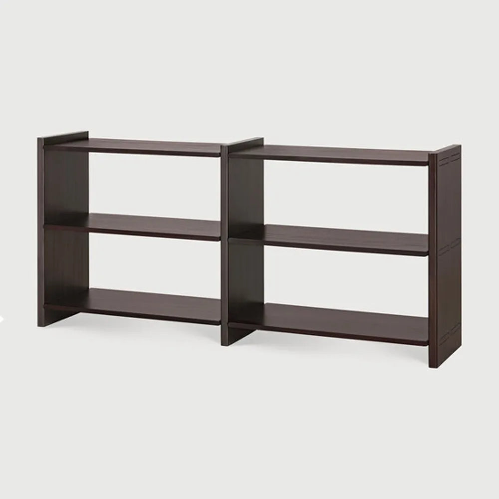 Ethnicraft – Mortise – Etagere Mortise – Acajou rose brown - 176 x 41 x 82 cm