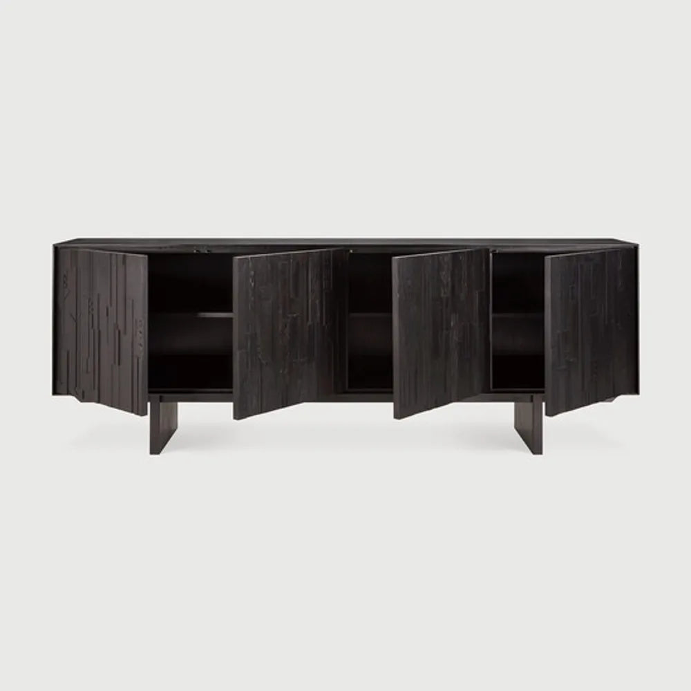 Ethnicraft – Mosaic – Buffet Mosaic – Teck noir clair - 227 cm