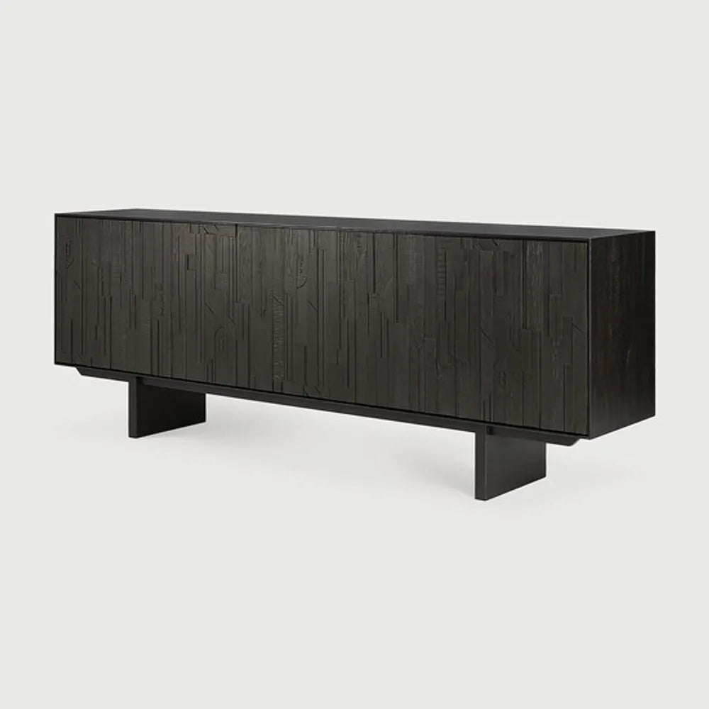 Ethnicraft – Mosaic – Buffet Mosaic – Teck noir clair - 227 cm