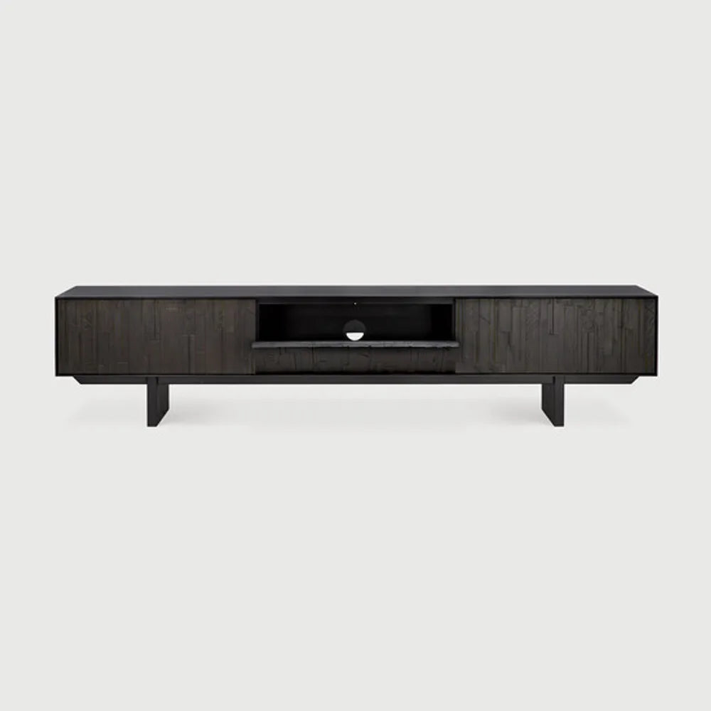 Ethnicraft – Mosaic – Meuble TV Mosaic – Teck noir clair - 242 cm