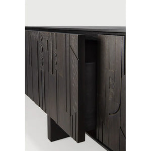 Ethnicraft – Mosaic – Meuble TV Mosaic – Teck noir clair - 242 cm
