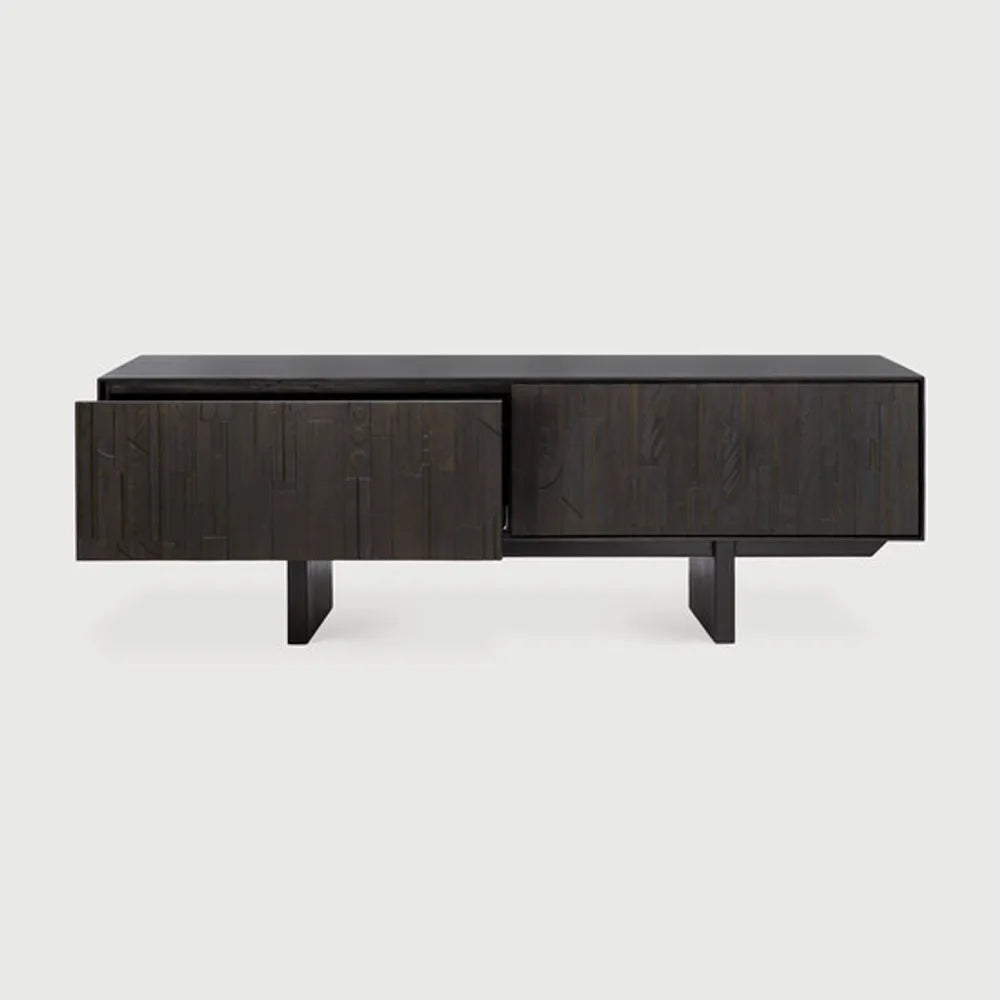 Ethnicraft – Mosaic – Meuble TV Mosaic – Teck noir clair - 162 cm