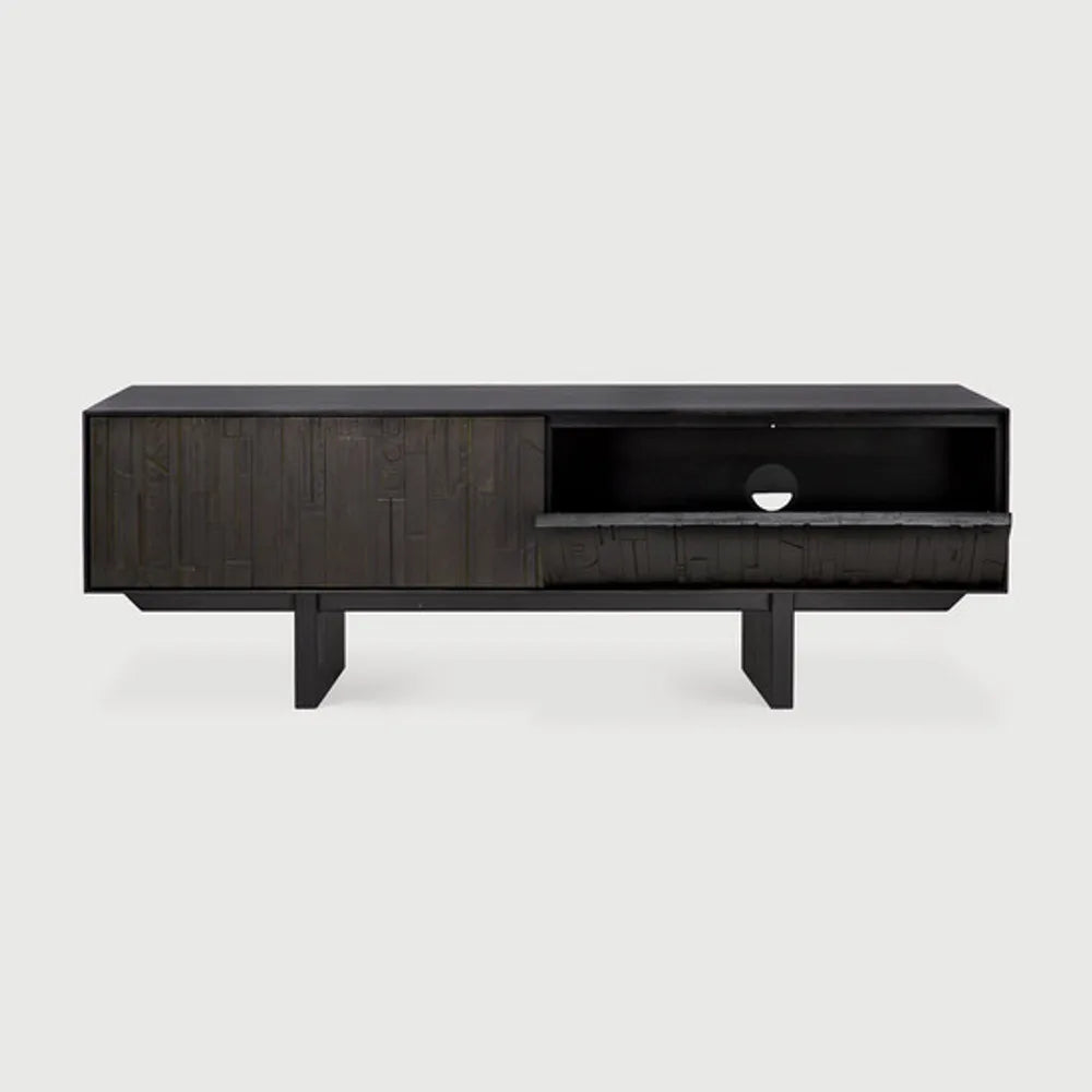 Ethnicraft – Mosaic – Meuble TV Mosaic – Teck noir clair - 162 cm