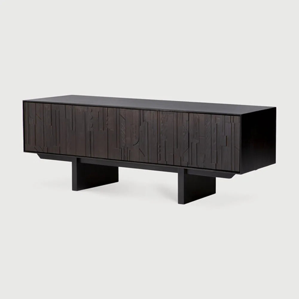 Ethnicraft – Mosaic – Meuble TV Mosaic – Teck noir clair - 162 cm
