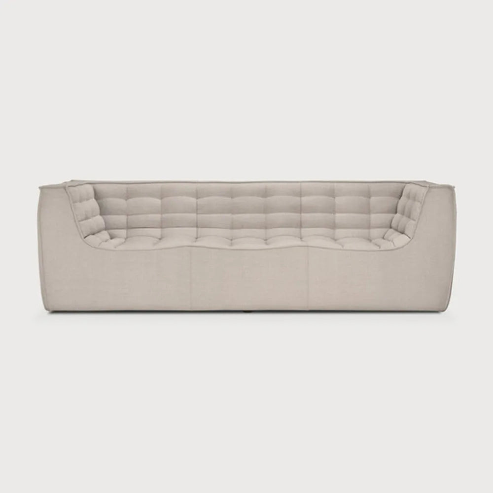 Ethnicraft – N701 – Canape N701 – 3 personnes - Beige – tissu standard