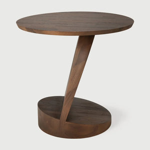 Ethnicraft – Oblic – Table D'Appoint Oblic – Teck brun