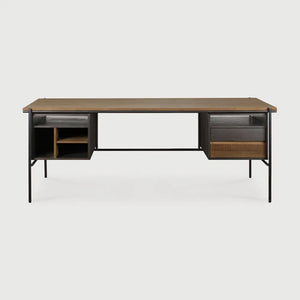 Ethnicraft – Oscar – Bureau Oscar – Teck - 200 x 90 cm - 2 tiroirs