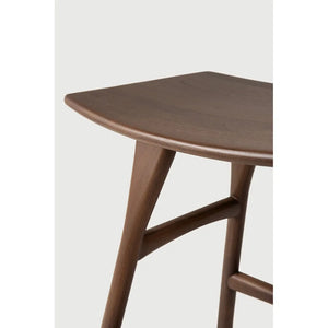 Ethnicraft – Osso – Tabouret Osso – Teck brun - Sans revêtement - Tabouret