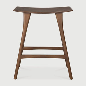 Ethnicraft – Osso – Tabouret Osso – Teck brun - Sans revêtement - Tabouret de cuisine